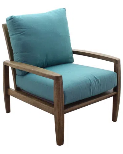 Courtyard Casual Avalon Teak Lounge Chair In Blue