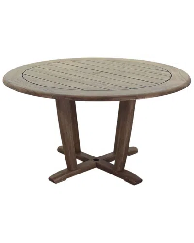 Courtyard Casual Avalon Teak Round Dining Table In Brown