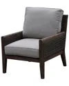 Courtyard Casual Bermuda Teak Club Chair In Taupe