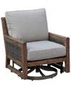 Courtyard Casual Bermuda Teak Swivel Glider In Taupe