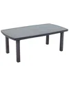 Courtyard Casual Cabo Aluminum 48in Rectangle Coffee Table In Grey