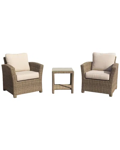 Courtyard Casual Capri 3 Pc Chat Set In Brown