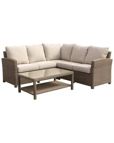 Courtyard Casual Capri 4 Pc Sectional Set In Brown