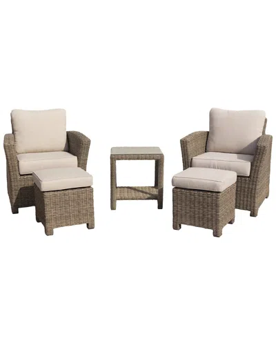 Courtyard Casual Capri 5 Pc Relax Chat Set In Brown
