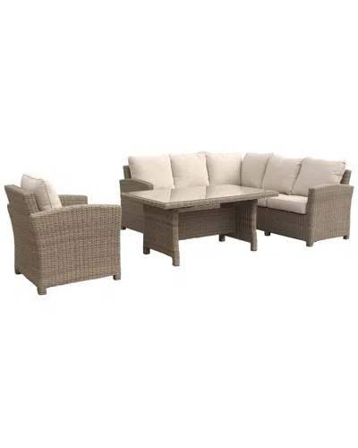 Courtyard Casual Capri 5 Pc Sectional In Brown