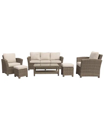 Courtyard Casual Capri 6 Pc Sofa Set In Brown