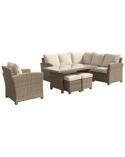 Courtyard Casual Capri 7 Pc Sectional In Brown