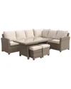 Courtyard Casual Capri 7 Pc Sectional In Brown