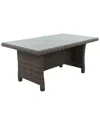 Courtyard Casual Capri Grey Chow Height 57in Rectangular Dining Table With Glass Top In Brown