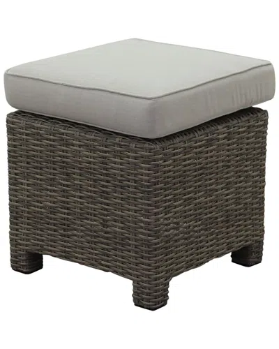 Courtyard Casual Capri Grey Ottoman In Gray