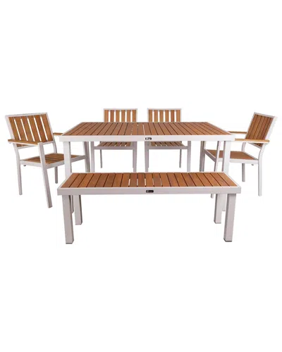 Courtyard Casual Catalina 6 Pc Dining Set In Brown