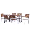 Courtyard Casual Catalina 7pc Dining Set With 60in X39in Rectangle Table And 6  Dining Chairs In White