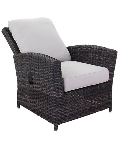 Courtyard Casual Chelshire Silver 6pc Recline Seating Set With One Sofa, One Chow Dining Table, Two
