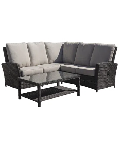 Courtyard Casual Cheshire 4 Pc Recline Sectional Set In Gray