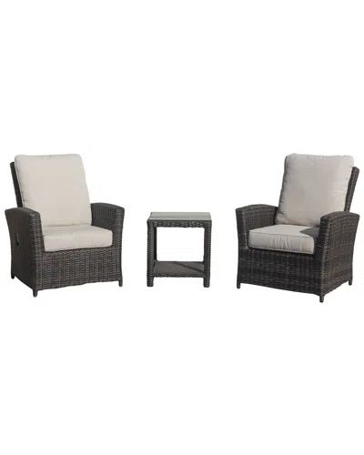 Courtyard Casual Cheshire Recline 3 Pc Chat Set In Brown