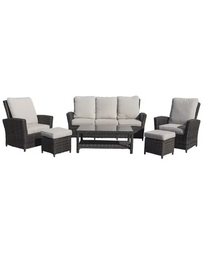 Courtyard Casual Cheshire Recline 6 Pc Sofa Set In Gray
