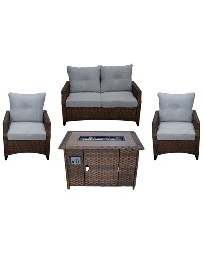 Courtyard Casual Costa Mesa 5pc Loveseat Set In Brown