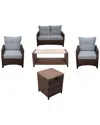 Courtyard Casual Costa Mesa Brown 5pc Loveseat Seating Set In Brown