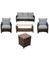 Courtyard Casual Costa Mesa Brown 5pc Sofa Seating Set In Brown