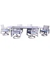 Courtyard Casual Creative Outdoor Products  Cabo 7pc Swivel Extension Dining Set In Grey