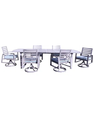 COURTYARD CASUAL CREATIVE OUTDOOR PRODUCTS COURTYARD CASUAL CABO 7PC SWIVEL EXTENSION DINING SET