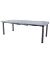 Courtyard Casual Creative Outdoor Products  Cabo Aluminum 87in /108in Extension Dining Table In Grey