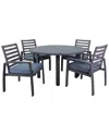 Courtyard Casual Creative Outdoor Products  Cabo Grey 5pc Dining Set In Grey