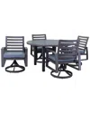 Courtyard Casual Cabo Grey 5pc Motion Dining Set In Grey
