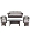 Courtyard Casual Capri Grey 6pc Seating Set In Grey