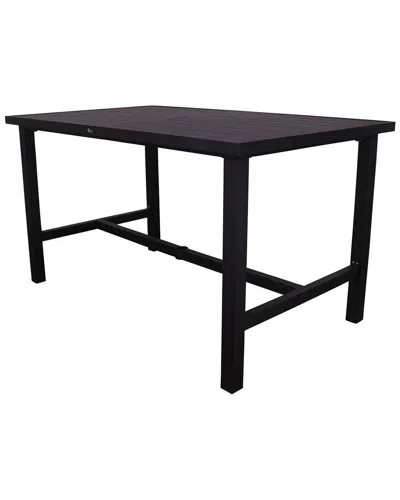 Courtyard Casual Courtyard Causal Santorini Black Aluminum 65in Rectangle Balcony Table With Umbrella