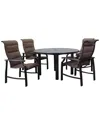 Courtyard Casual Madison Rust 5pc 54in Round Dining Set In Rust