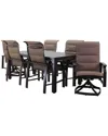 Courtyard Casual Madison Rust 7pc 70in Rectangle Mixed Dining Set In Rust