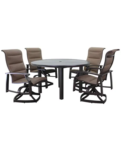 Courtyard Casual Madison Rust Aluminum 54in Round Dining Table