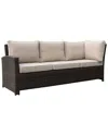 Courtyard Casual Roof Top Sofa Section With 1 Middle Armless Chair In Brown