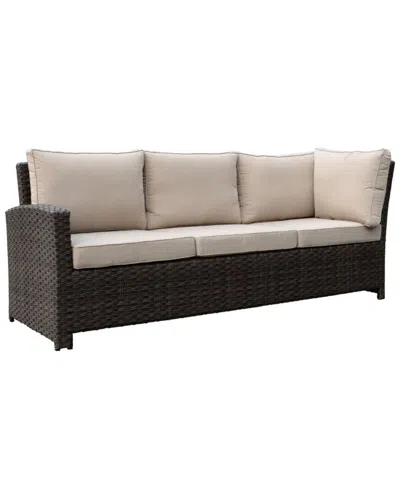Courtyard Casual Roof Top Sofa Section With 1 Middle Armless Chair In Brown