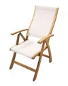 Courtyard Casual Heritage Teak Sling Recliner Chair In Natural