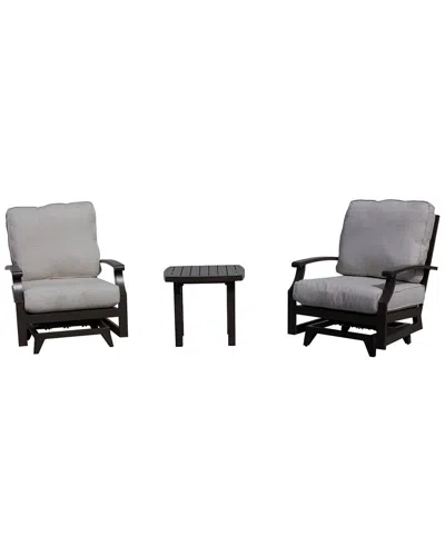 Courtyard Casual Madison 3 Pc Motion Chat Set In Gray