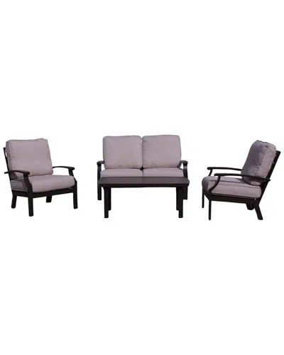 Courtyard Casual Madison 4 Pc Loveseat Seating Group In Brown