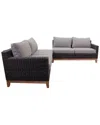 Courtyard Casual Maywood Silver Oak With Teak 2pc Sectional Set With 1 Left Loveseat And 1 Right Loveseat With Cushio In Silver
