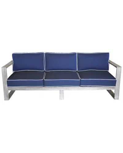 Courtyard Casual Modern North Shore Outdoor Three Seater Sofa In Blue