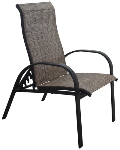 Courtyard Casual Santa Fe 2 Aluminum Sling Reclining Chairs In Brown
