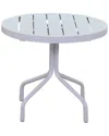 Courtyard Casual Santa Fe 20in Round End Table With Aluminum Slat Top In White