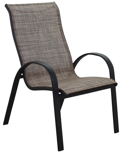 Courtyard Casual Santa Fe 4 Aluminum Sling Chairs In Brown