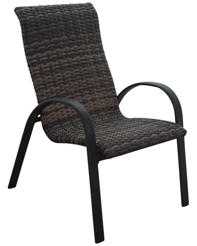 COURTYARD CASUAL COURTYARD CASUAL SANTA FE 4 WICKER CHAIRS WITH JAVA FRAME