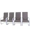 Courtyard Casual Santa Fe 4 Wicker Spring Chairs With White Frame In White