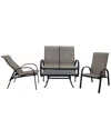 Courtyard Casual Santa Fe 4pc Loveseat Glider Set In Brown