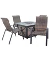 Courtyard Casual Santa Fe 5pc Fire Pit Set In Brown