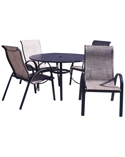 Courtyard Casual Santa Fe 5pc Sling Dining Set In Brown