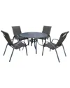 Courtyard Casual Santa Fe 5pc Wicker Dining Set In Silver