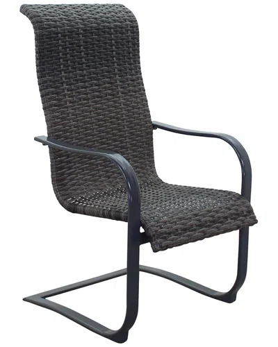 Courtyard Casual Santa Fe Aluminum Spring Chair Wicker Seat Set Of 4 Price Is For Set Of 4 In Gray